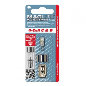 Резервна крушка Xenon за фенер Maglite с 4бр. батерии D